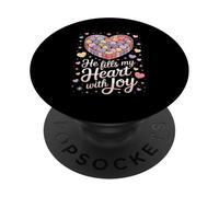 Chrétien Rempli De Joie Et Amour Cœur PopSockets PopGrip Adhésif