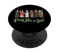 Chrétienne Catholique Femmes Jésus Prier Religieuse Fille PopSockets PopGrip Adhésif