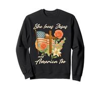 Chrétienne du 4 juillet, elle aime aussi Jésus et l'Amérique Sweatshirt