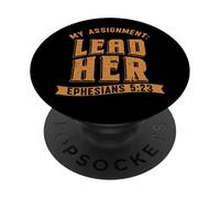 Chrétienne Épouse Mari Affectation Diriger Bible Ephésiens PopSockets PopGrip Adhésif