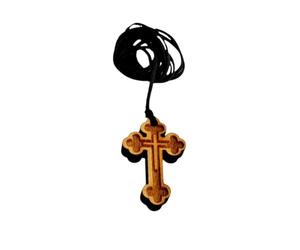 chrétienne Orthodoxe religieux Pendentif Collier avec croix de bois/59