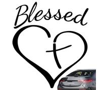 chrétiens de croix et de cœur bénie - Bénédiction de la citation, autocollant de symbole du Christ | Love Heart Car DCAL STICERS Sticker de décalage chrétien, Pet Cross Cross Stickers Aut