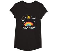 Chrétiens de l'enfant de Dieu pour Enfants Rainbow Sunshine Clouds T-Shirt, Fille, Noir, L