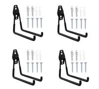 CHRI 4Pcs Crochets de garage robustes Crochet Mural Garage Moyen (130 mm)/Grand (188 mm) Crochet Rangement Garage pour Pelles,Vélos,Outils,Cordes, Tondeuses à Gazon et Plus Encore (Moyen)