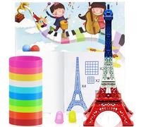 CHRI Accessoires de stylo 3D pour enfants (modèles + filament PLA), 40 modèles de stylo 3D et 50 m de filament PLA de 1,75 mm, 10 couleurs, pour enfants et débutants