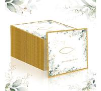 CHRI Pack de 40 serviettes eucalyptus, serviettes décoration pour baptême, communion, confirmation 3 couches vert 33 x 33cm Ravi que vous soyez ici