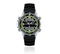 Chris Benz Homme Quartz Montre avec Bracelet en Caoutchouc CB-D200X-G-KBS
