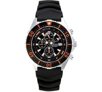 Chris Benz Montre Femme, Homme, Mixte CB-C300-O-KBS Chronographe, Montre de plongéeOrange, Noir
