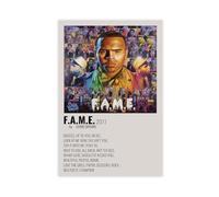 Chris Brown F.A.M.E. Poster sur toile pour décoration de chambre à coucher, bureau, chambre, cadeau 30 x 45 cm