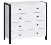 Chris-commode à 4 Tiroirs Blanc/noir