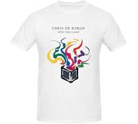 Chris De Burgh Into The Light Tall Tee Shirts for Men White Manches Courtes(X-Large)