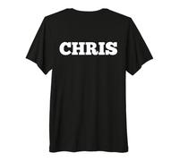 Chris Étiquette avec Inscription « Chris » Grand Texte Blanc T-Shirt Haut de Gamme