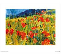 Chris Forsey (South Downs Poppies 40 x 50 cm Toile Imprimée