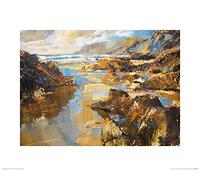 Chris Forsey (Waves and Evening Sun, North Cornwall 40 x 50 cm Toile Imprimée