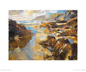 Chris Forsey (Waves and Evening Sun, North Cornwall 40 x 50 cm Toile Imprimée