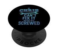 Chris Name If Can't Fix It Personal Husband Handy Man Builder PopSockets PopGrip Adhésif