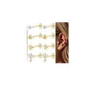 Chriscoco Bijoux de Piercing Tragus Or/Argent Acier Chirurgical 16G/18G/20G Piercing Oreille Helix Labret Nez Cartilage Médusa 6/7/8MM