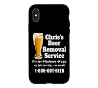 Chris's Beer Removal Service drôle pour Boire de la bière Coque pour iPhone X/XS