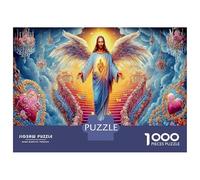 Christ céleste Carton Extra Épais Stairs Lumière Puzzle De Bricolage 12 Ans+ Jeu De Famille Stimulant Belle Décoration Murale pour La Maison 52x38cm/1000pcs