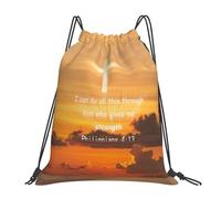 Christ Christianisme Jésus Sac À Dos De Rangement Réglable Sac À Cordon De Serrage Unisexe Natation Sac Cordon De Sport pour Yoga Salle Natation 39X46Cm