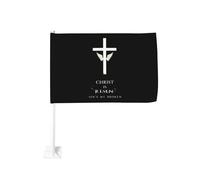 Christ est ressuscité, péchés brisés, croix de Pâques, clip de fenêtre pour drapeau de voiture, décoration de protection solaire, bannière double face 12x18 pouces pour camion