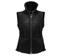 CHRIST Gilet en Fourrure de Mouton pour Dames, Veste Polyvalent, Convient comme Gilet d'équitation, Gilet d’extérieur et Gilet d'hiver, Brun ou Noir, Taille 34, 36, 38, 40, 40, 42, 44, 46, 48