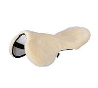 CHRIST Housse de Selle English de en Peau de Mouton véritable pour Une séance Confortable, Taille Pony pour Selle de Cheval 14,5-15,5", Naturel