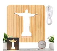 Christ Optical Illusion Lights - Christ Jesus LED Visual Night Light | Christ Optical Illusion Lights | Visual Night Light Christ Jesus LED Bedroom Decor | Wooden Handmade Jesus Decor Desk Lamps