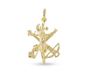 Christ Pendentif Légion en argent massif 925 plaqué or, 30 mm.