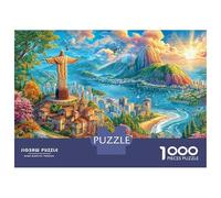 Christ Rédempteur (Brésil) Puzzle 1000 Pièces, Difficile Puzzles pour Adults EnfFourmi, Jeu De Défi Intellectuel 38x26cm/1000pcs