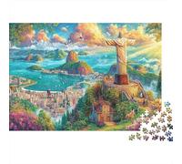 Christ Rédempteur_ Brésil Puzzle 1000 Pièces pour Adultes Et Adolescents De 14 Ans Et Plus, Jeu De Défi Intellectuel 52x38cm/1000pcs
