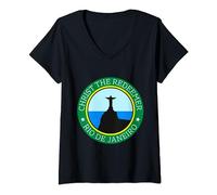 Christ Rédempteur Rio de Janeiro Brésil Cristo Redentor T-Shirt avec Col en V