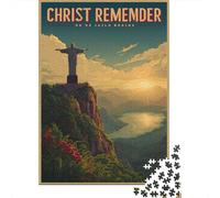 Christ The Redeemer Statue Plaque Métallique Vintage 52x38cm/1000pcs pour Le Coin Bar, pour Les Murs Et Espaces Intérieurs