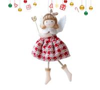 Christbaum Engel Deko - Weihnachtsengel Plüschfigur Anhänger, Perlen Stirnband Schmuckstück Mit Kordel | Plüsch Engel Anhänger Mit Perlen Stirnband, Saison Deko Für Garten Balkon Wand Weihnachten