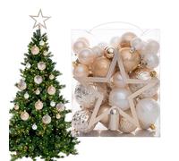 Christbaumschmuck Set |- 50 Stück Weihnachtskugeln & Hängeornamente | Anhängerdekoration Hängbare | Dekorativer Christbaum Schmuck Für Festliche Feiern & Weihnachtsdeko Zuhause