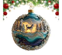 Christemas Snow Globe Decor 2D Wolf Acrylic Santa Claus Snow Decoratioen | Livieg Room Christmas Decor For Holiday Birthday Party Entryways Offices Room Night Yard Farm Gardeen