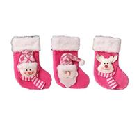 Christfor Lot de 3 pendentifs en tissu à suspendre pour arbre, porte ou voiture, décoration de vacances festive avec mélodique, Chifor Mes, pour une décoration saisonnière durable en rouge et blanc