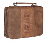 Christian Art Gifts Couverture Bible Classique en Similicuir Marron | Trust in The Lord - Proverbes 3:5-6 Panneau Bible | Grande Bible Case pour Homme/Femme