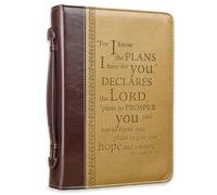 Christian Art Gifts Couverture de Bible classique pour homme I Know The Plans Jeremiah 29:11, marron/brun clair, XL [Reliure en cuir]