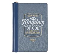 Christian Art Gifts Journal classique en similicuir Seek First The Kingdom of God Mathew 6:33, pages lignées avec inscriptions, ruban marque-page, fermeture éclair