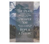 Christian Art Gifts Scripture Notebook, I Know the Plans I Have For You - Inspirational Bible Verse, Scenic Mountains, Jeremiah 29:11
