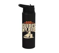 Christian Barrel Racing Jesus Take The Rênes Cadeau Stainless Steel Insulated Water Bottle