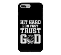 Christian Baseball Hit Hard Run Fast Trust God Faith Player Coque pour iPhone 7 Plus/8 Plus
