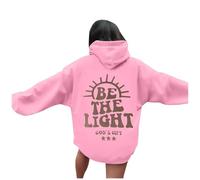 Christian Be The Light Sweats à capuche pour femme - Col rond - Jésus Backwoods - Pull à capuche - Pray The Lord - Tendance - Graphique - Lettre athlétique - Mode gothique - Religieux, violet, XL