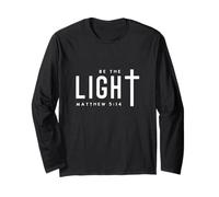 Christian Be The Light Verse de la Bible Foi Chrétiens Manche Longue