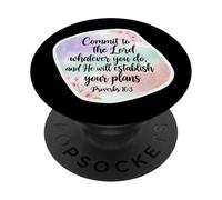 Christian Bible Commit to The Lord Whatever You Do Femme PopSockets PopGrip Adhésif