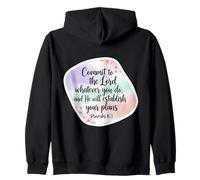 Christian Bible Commit to The Lord Whatever You Do Femme Sweat à Capuche