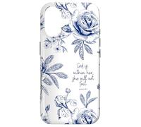 Christian Bible Verse Psalm Blue Toile French Florals Coque pour iPhone 17