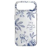 Christian Bible Verse Psalm Blue Toile French Florals Coque pour iPhone Air