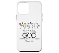 Christian Bible Verse Romans 8:28 We Know God Works for Good Coque pour iPhone 12 Mini